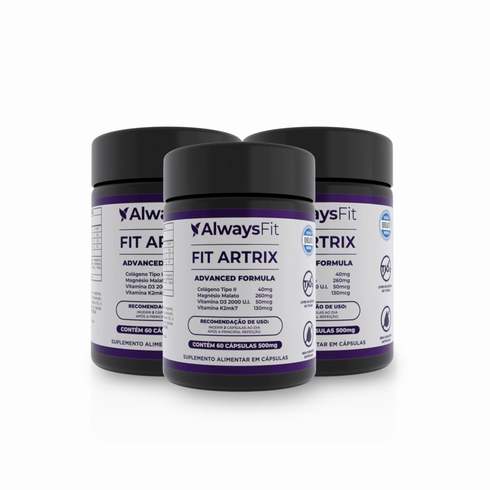 FitArtrix® - Colágeno tipo 2, Vitamina D3, Vitamina K2 MK7, Magnésio Dimalato - 60 Cápsulas - Image 3