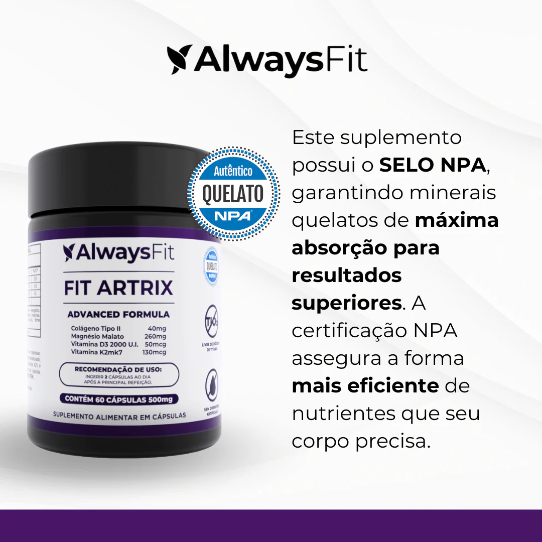 FitArtrix® - Colágeno tipo 2, Vitamina D3, Vitamina K2 MK7, Magnésio Dimalato - 60 Cápsulas - Image 5