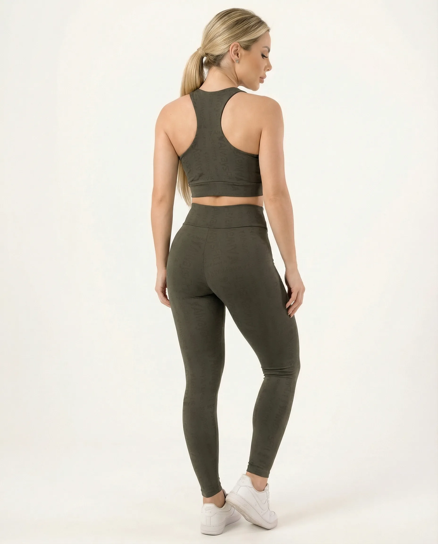 Conjunto Legging e Top Poliamida Jacar Cinza - Always Fit - Image 5