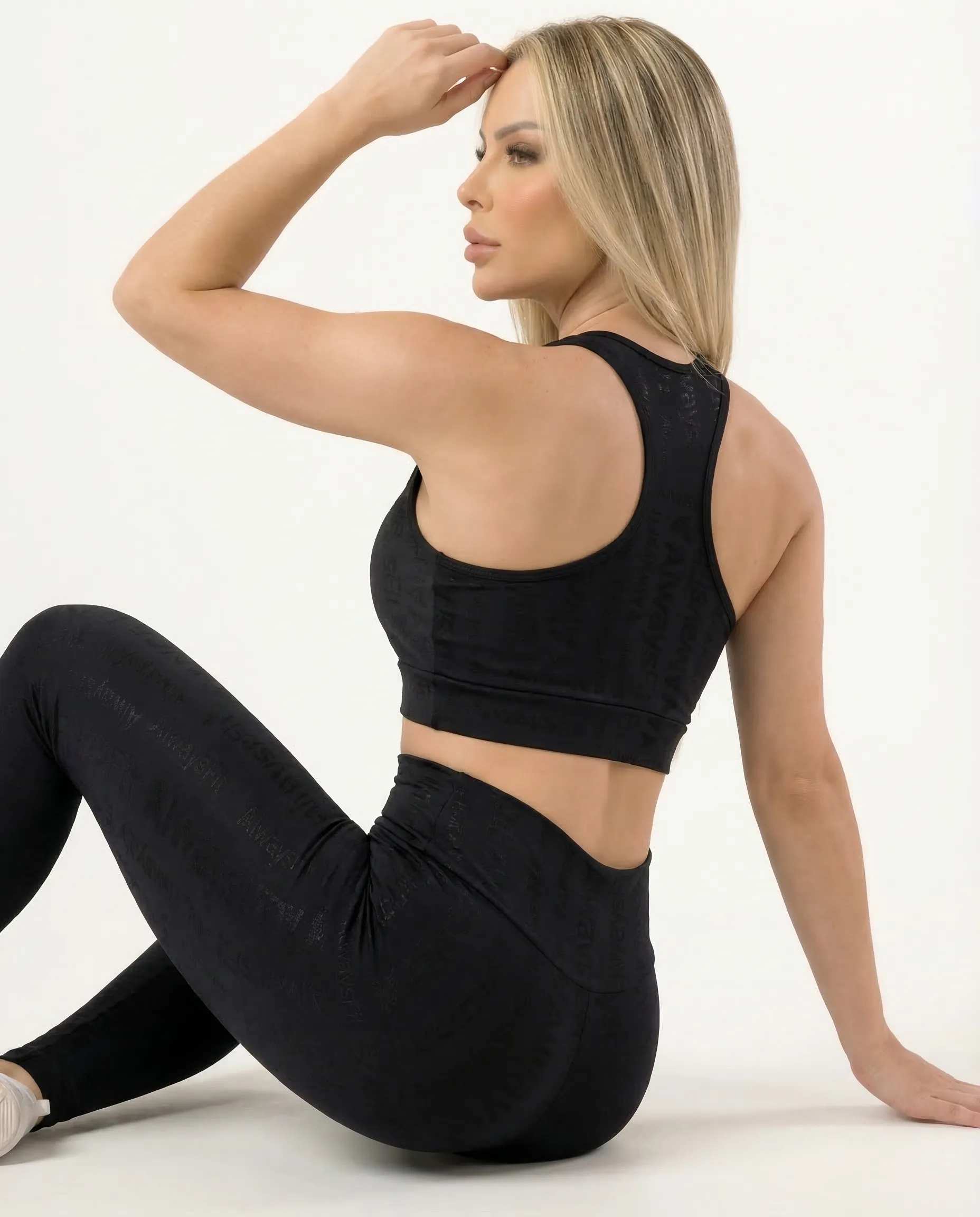 Conjunto Legging e Top Poliamida Jacar Preto - Always Fit - Image 6