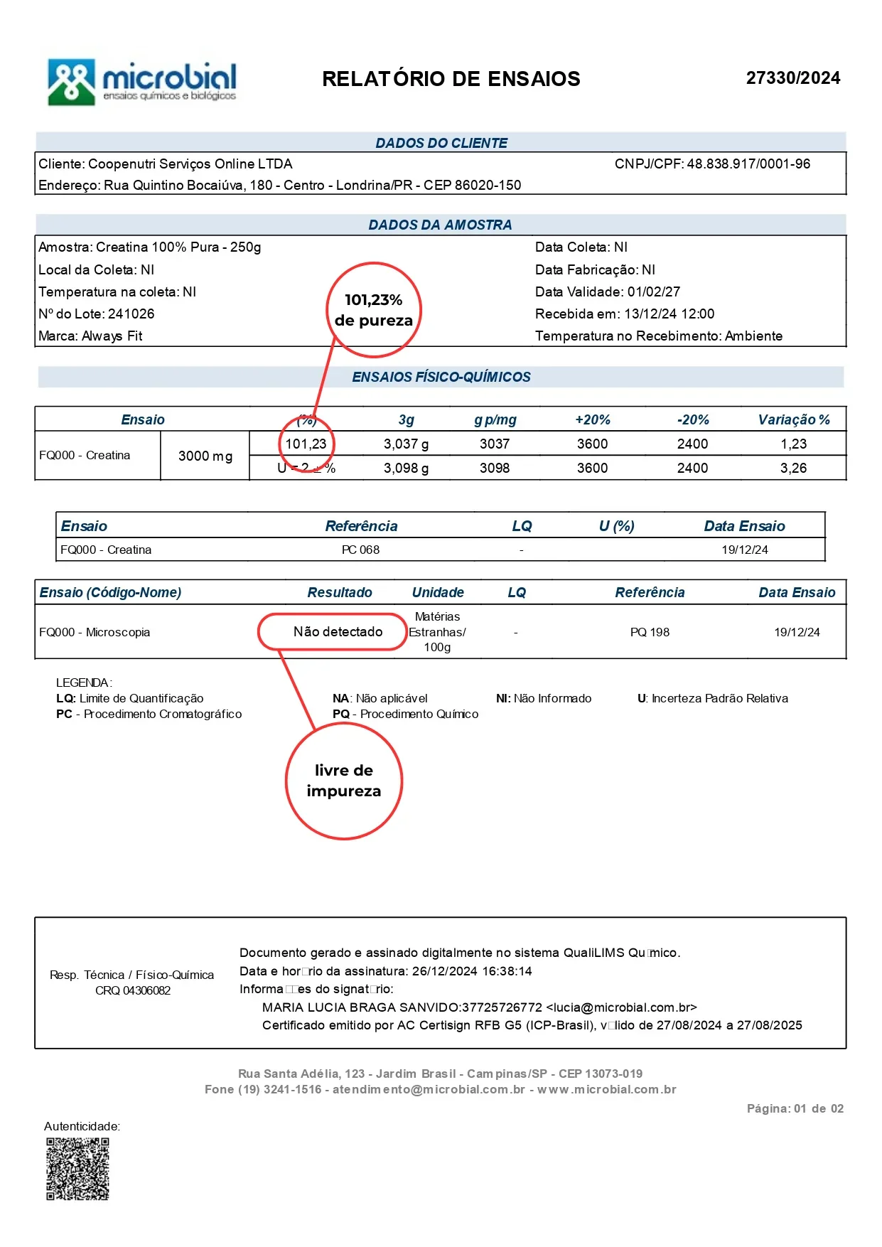 Creatina Monohidratada 100% Pura 250g - Image 5