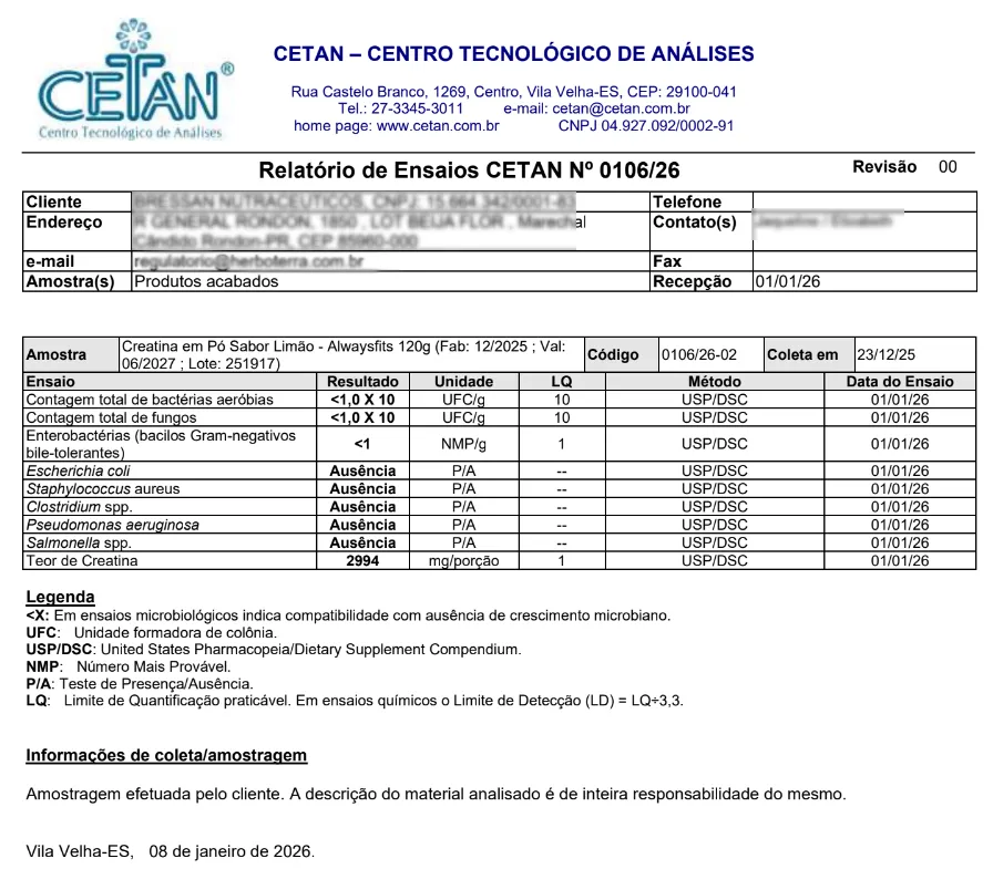 Creatina Monohidratada 100% Pura – Sabor Limão | 120g - Image 4