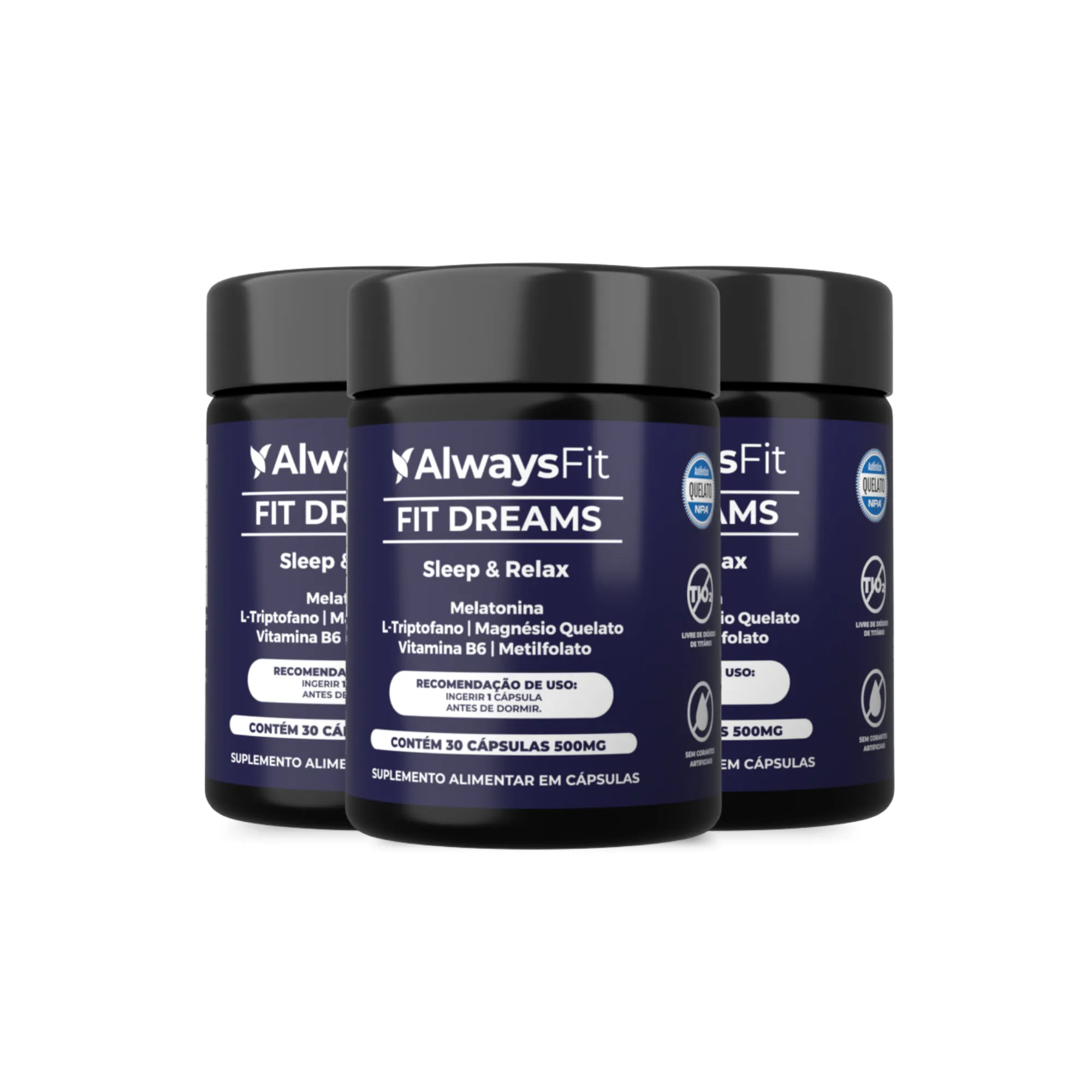 FitDreams® - Melatonina, Magnésio, L-Triptofano, B6 e B9 (MetilFolato) - 30 Cápsulas - Image 7