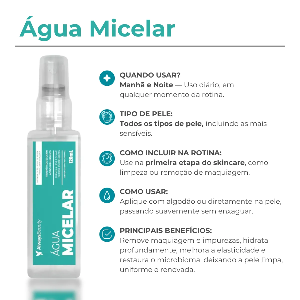 Água Micelar com Probiótico Ecoskin e Ácido Hialurônico 120ml - Image 4