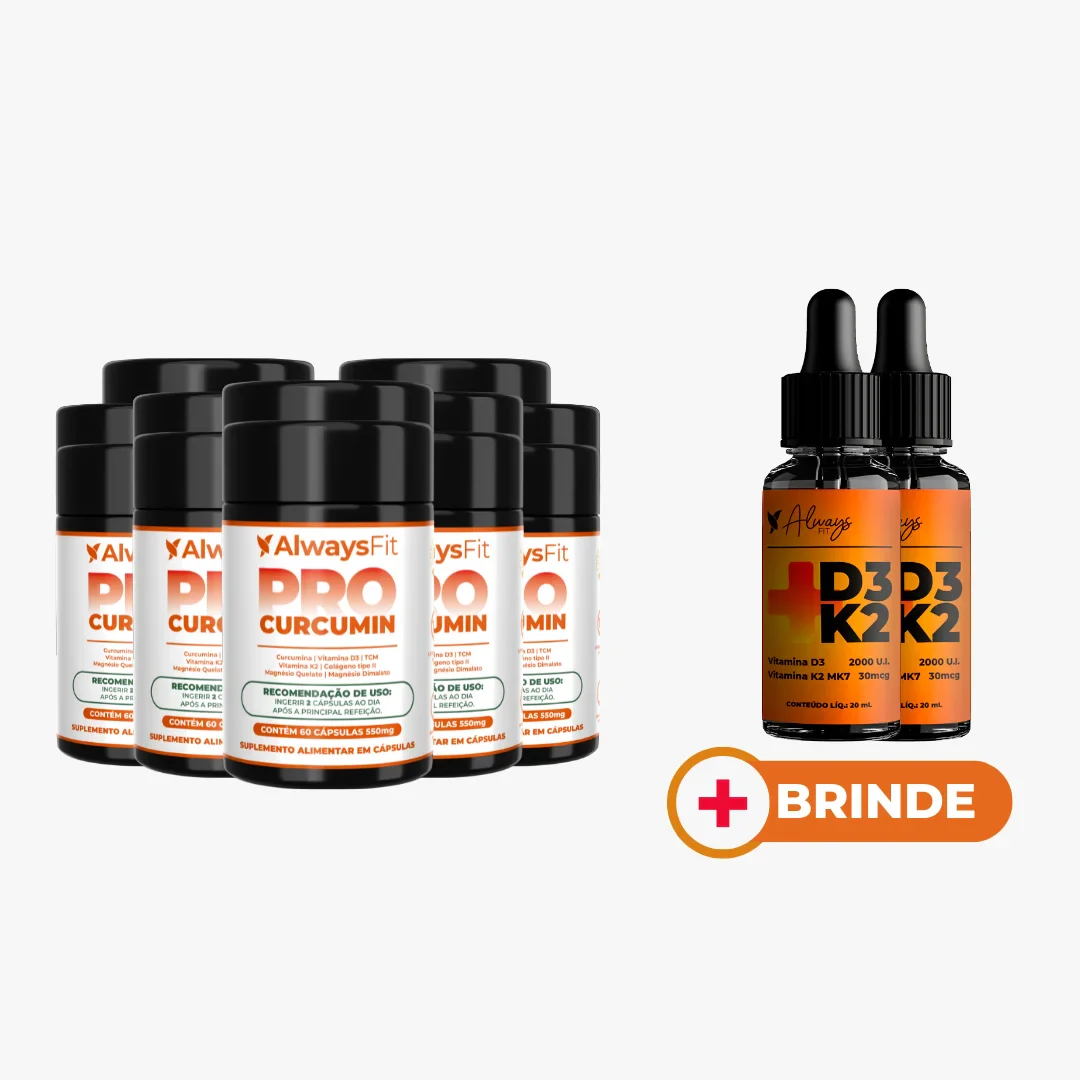 ProCurcumin C3 Complex® - Curcumina (Cúrcuma), Vitamina D3, K2, Magnésio, Colágeno Tipo 2 e TCM - 60 Cápsulas - Image 8