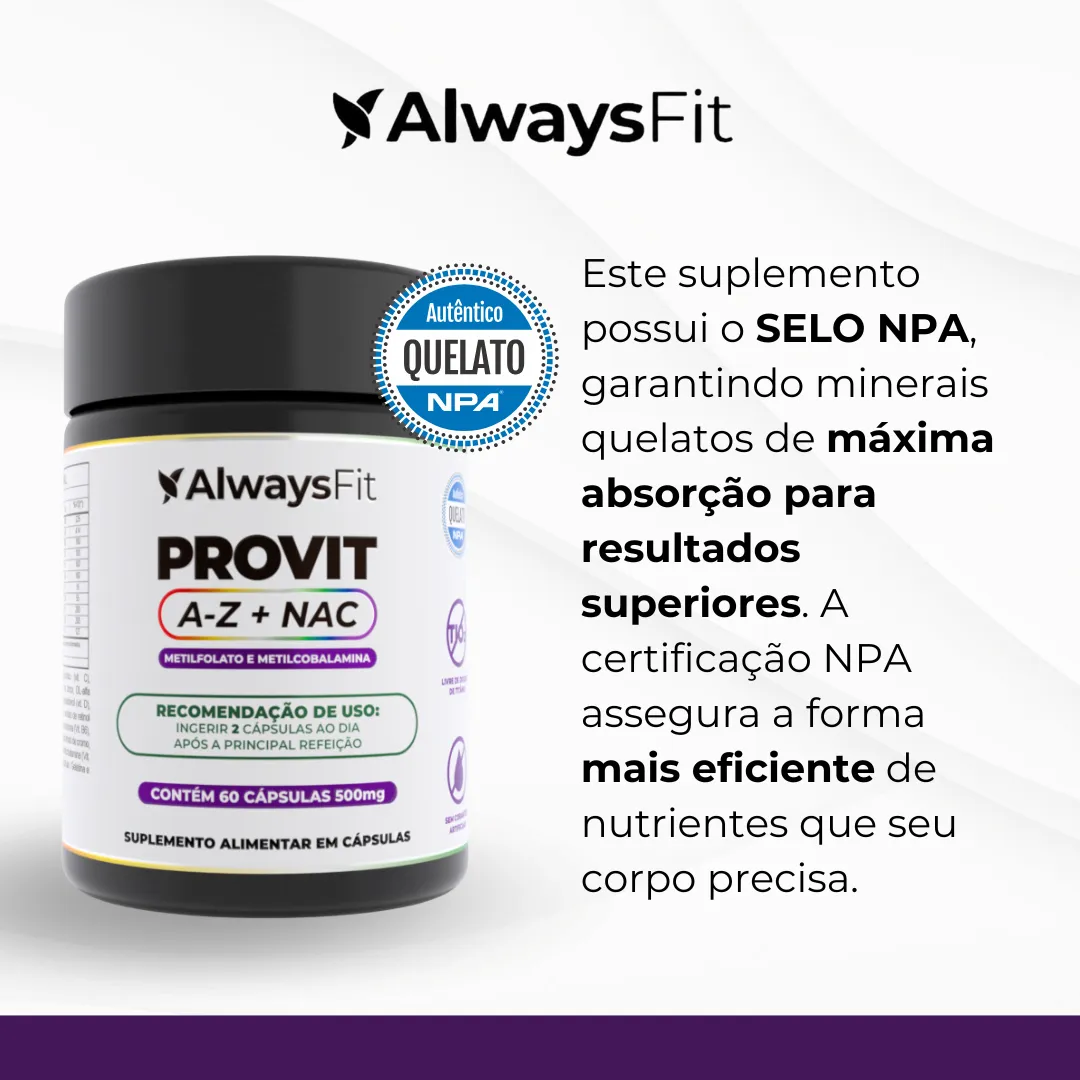 Multivitamínico - ProVit A-Z + NAC - Fórmula Metilada - 60 Cápsulas - Image 4