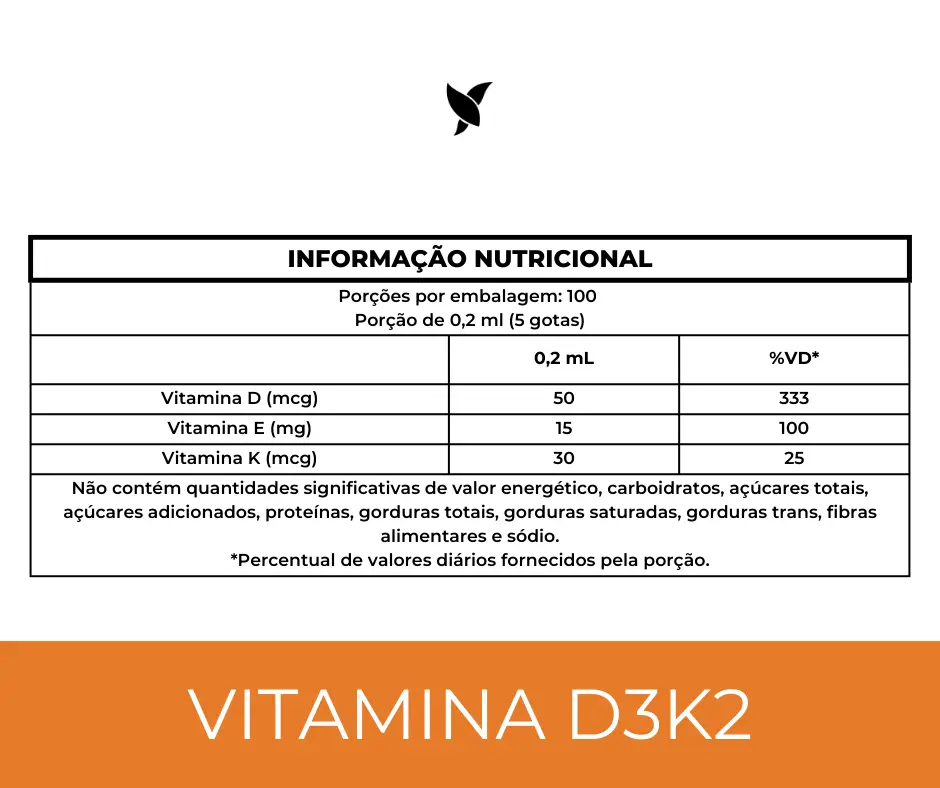Vitamina D3+K2 (MK-7) em Gotas - 2000 UI D3 e 30 mcg K2 por Dose - 20ml - Image 5