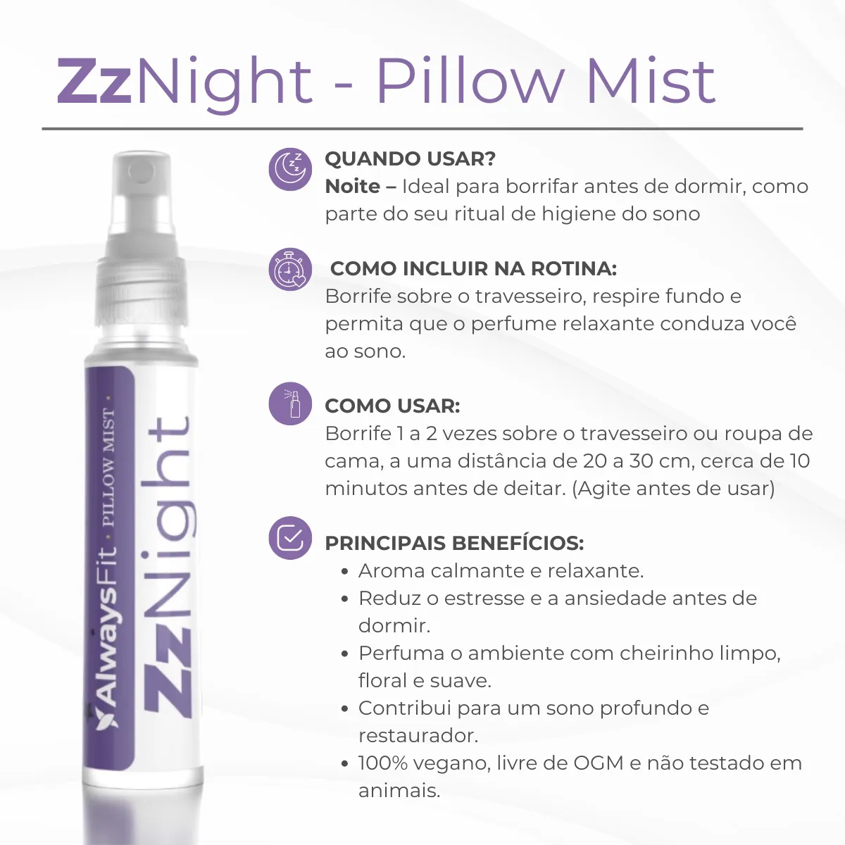 ZzNight — Blend Aromático de Óleos Essenciais Naturais: Lavanda, Laranja, Limão e + (Pillow Mist) - Image 4